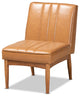Daymond Modern Tan Faux Leather Walnut Brown Finished Wood Dining Chair