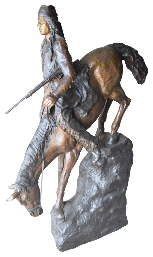 Mountain Man, Giant, By Remington Bronze Statue -  Size: 57"L x 221"W x 71"H.