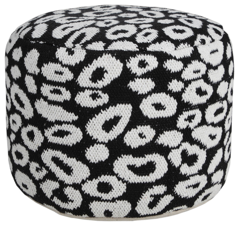 Modern Leopard Print Pouf Ottoman