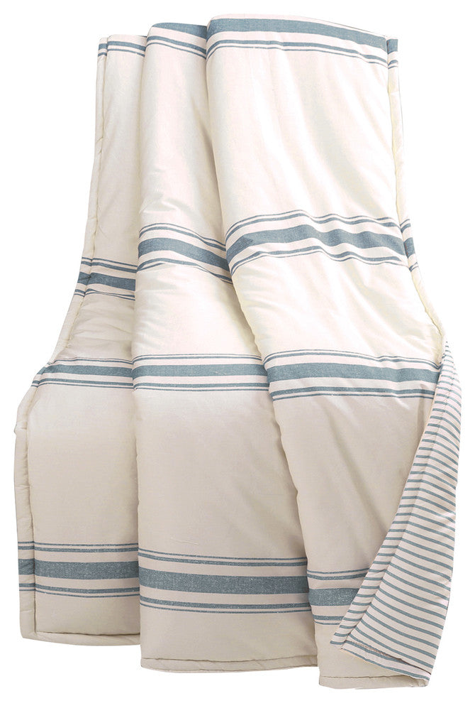 Farmhouse Stripe Throw, 50"x60", Blue