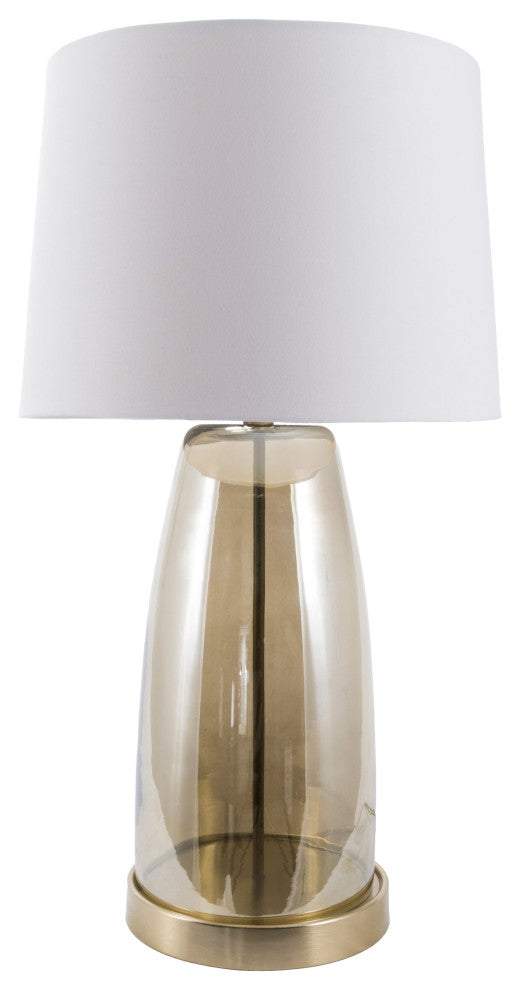 Nuloom Vivian Glass Cotton Shade Table Lamp, 28"