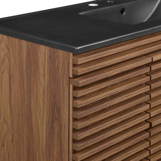 Render 48" Wall-Mount Bathroom Vanity, Walnut Black