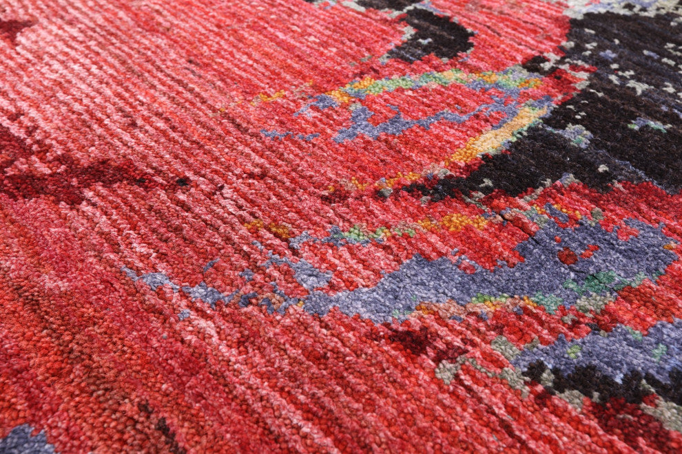 6' 2" X 9' 4" Garden Design Wool and Silk Rug Q8789