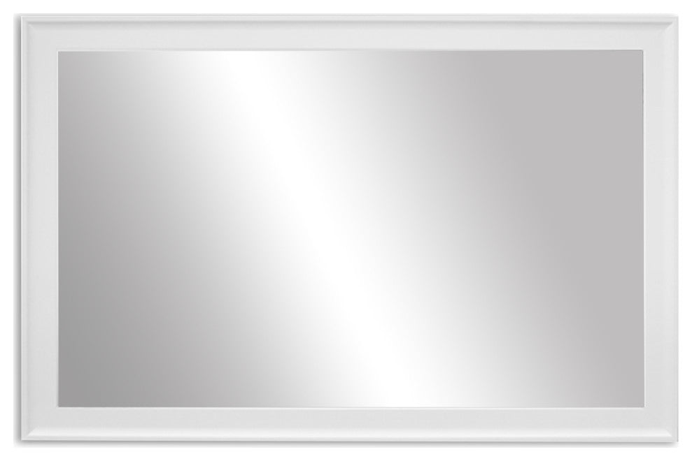 Morgan Framed Wall Mirror, White, 28"x54"