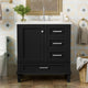 30" Freestanding Bath Vanity Set, Integrated Ceramic Sink, Black, 30 Inches