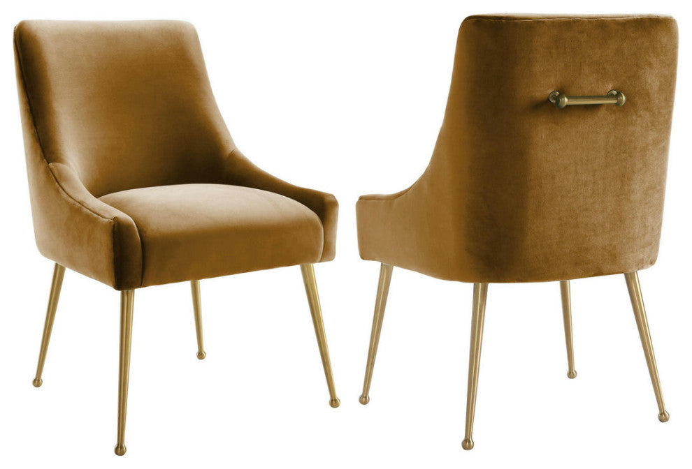 TOV Furniture Beatrix Cognac Velvet Side Chair