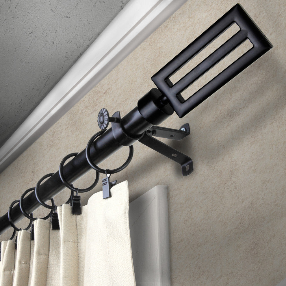 Mabel 13/16 inch dia. Curtain Rod, Black, 66-120"