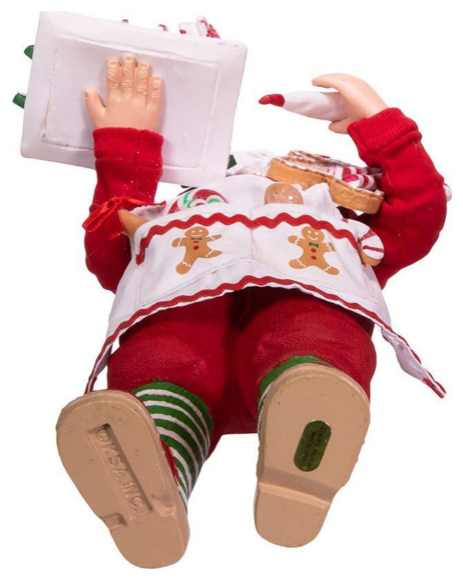 Kurt Adler 10.5" Fabrich Gingerbread Chef Santa
