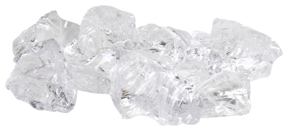 Crushed Fire Glass - Crystal Clear 1/2" to 3/4", 10 lb. Jar