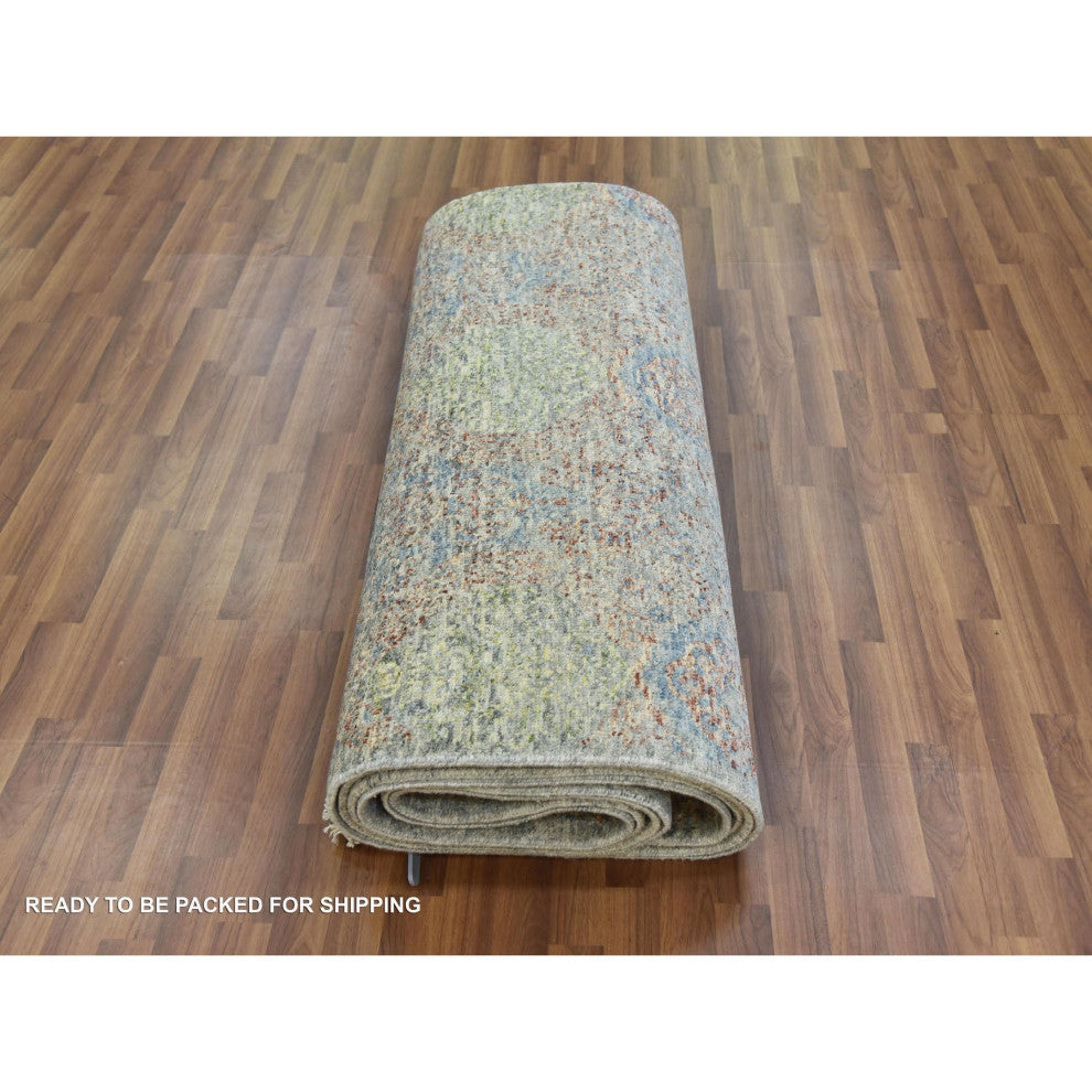 Hand Knotted,Tone Obscured and Subtle,Natural Dyes,Oriental Rug, 9'x12'