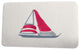 Nantucket Sail Away Geometric Print Bath Mat, Ivory, 21"x34"