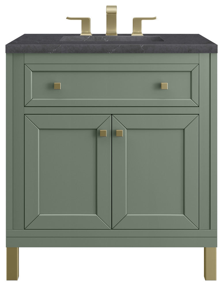 Chicago 30" Single Vanity, Smokey Celadon,  Charcoal Soapstone Top