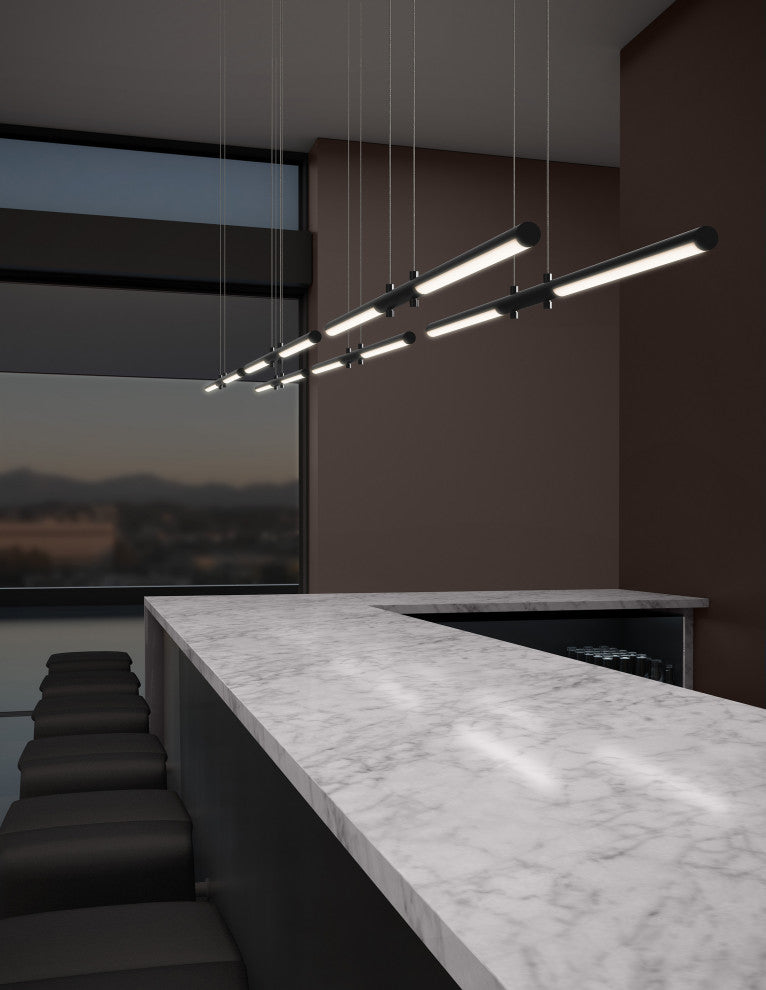 Sonneman 2801 Tik-Tak 47-1/2"W LED Linear Chandelier - Satin Black