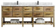 Parker Mango 84" Double Sink Bath Vanity in Natural  2" Carrara Marble