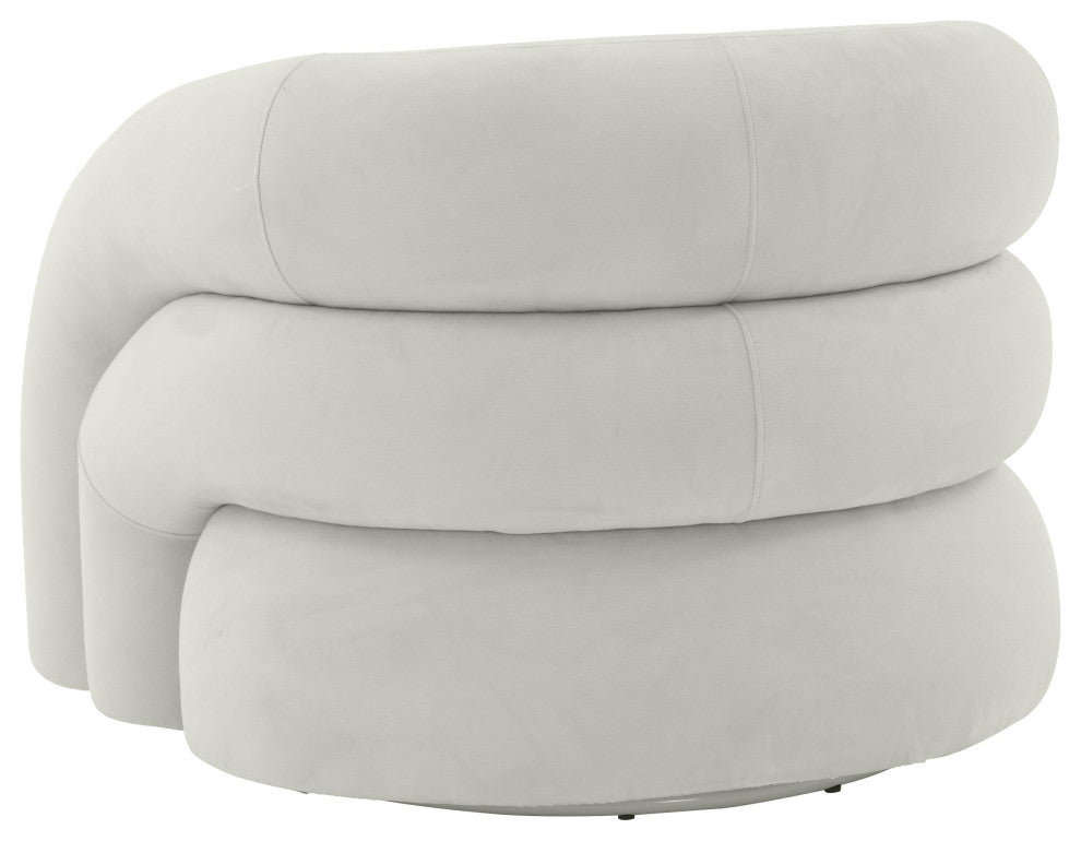 Slipper Light Gray Velvet Swivel Chair