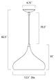 1-Light 12 in. Brushed Nickel Single Pendant With Teardrop Metal Shade