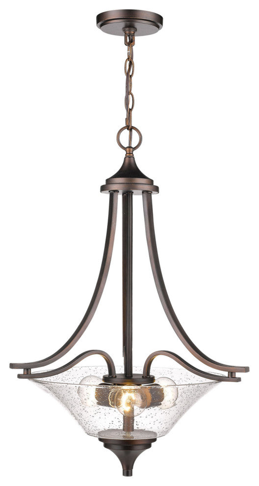Millennium 1473-RBZ Three Light Pendant, Rubbed Bronze Finish