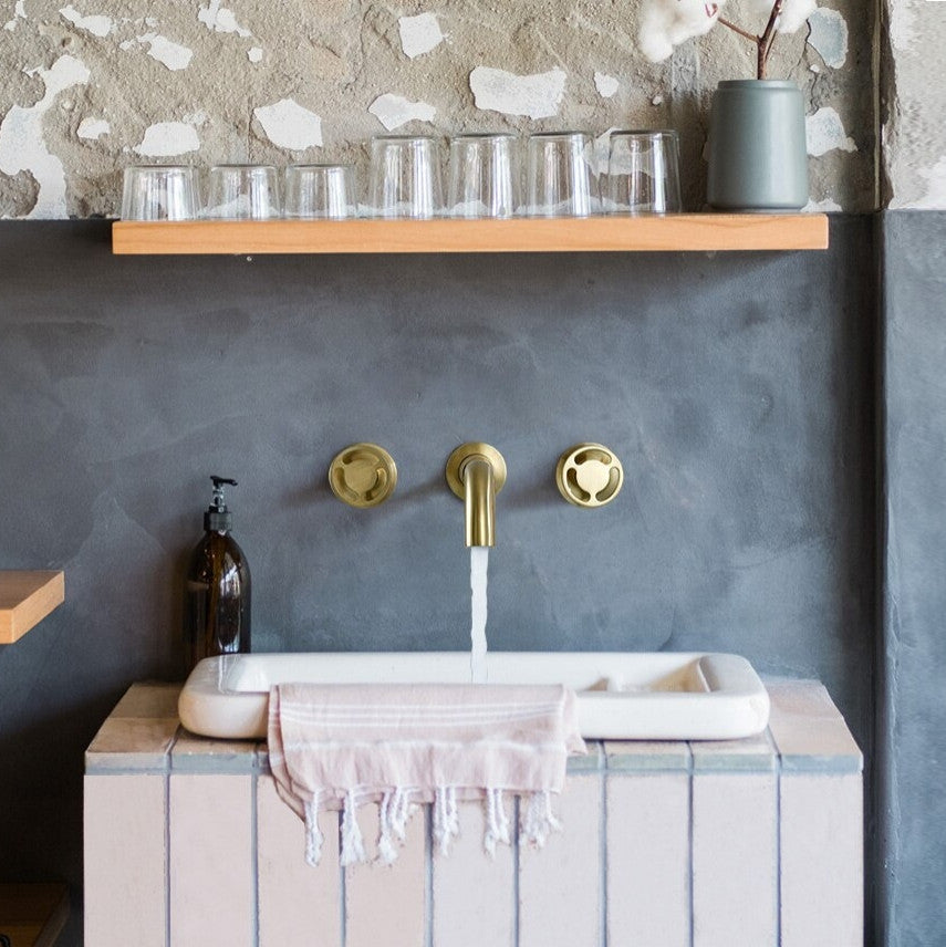 Solid Brass Dual Handle Wall Mounted Faucet