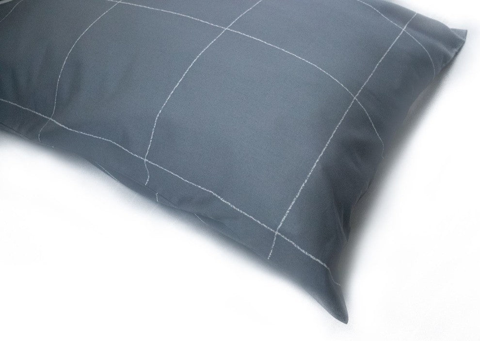 Windowpane 400 TC 100% Matte Sateen Cotton Sheet Set, Charcoal, California King