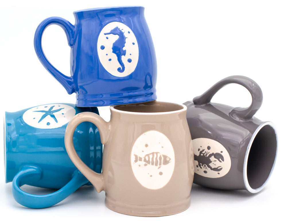 Nautical Ocean 4 Piece Assorted Mug Set
