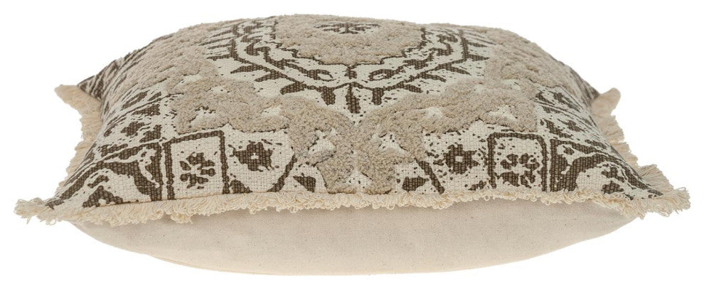 Parkland Collection Abu Beige Throw Pillow, Square, Beige/Brown