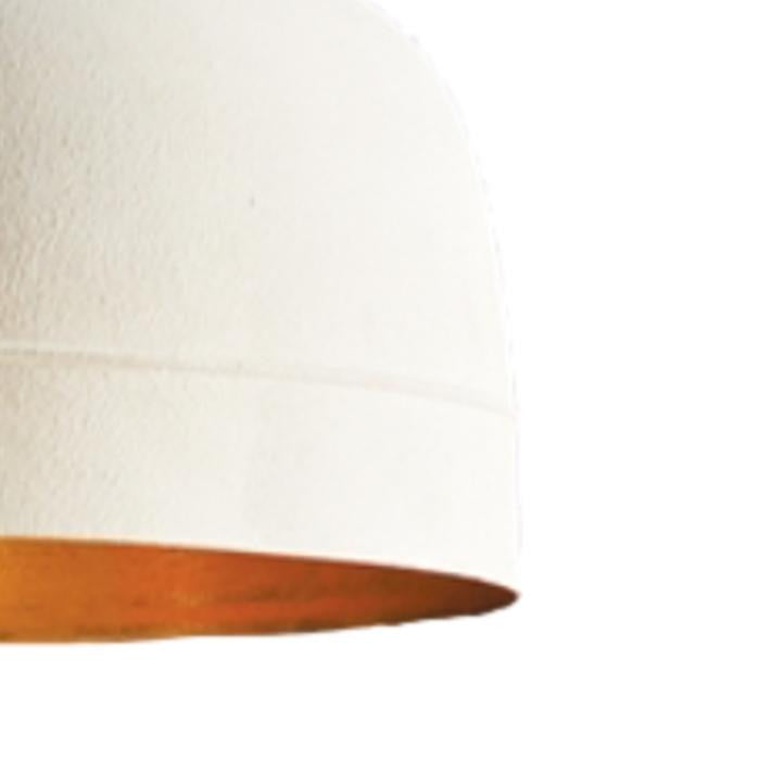 Gorgeous Matte White Gold Interior Dome Pendant 1 Light Wood Metal Shade 19 in