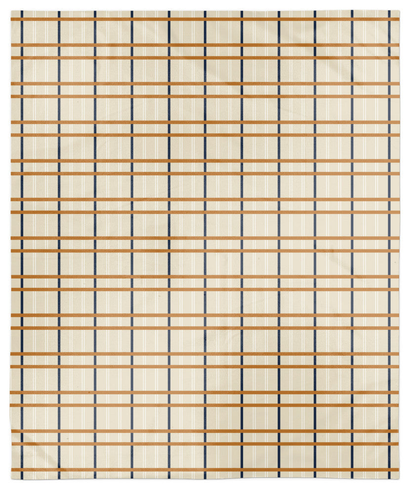 Cream Fall Plaid 50x60 Sherpa Fleece Blanket