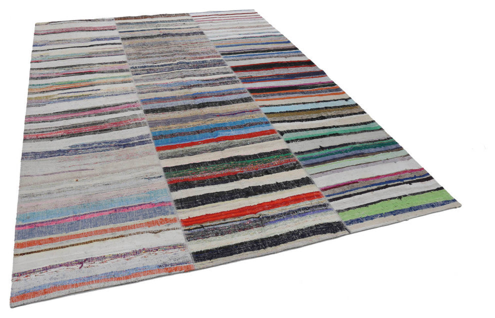 Rug N Carpet - Handmade Turkish 9' 9'' x 13' 2'' Rustic Patchwork Kilim Rug
