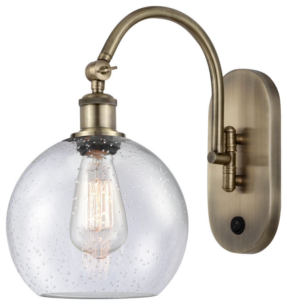Innovations 518-1W-AB-G124-8 1-Light Sconce, Antique Brass