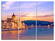 "Parliament and Bridge Over Danube" Metal Wall Art, 3 Panels, 36"x28"