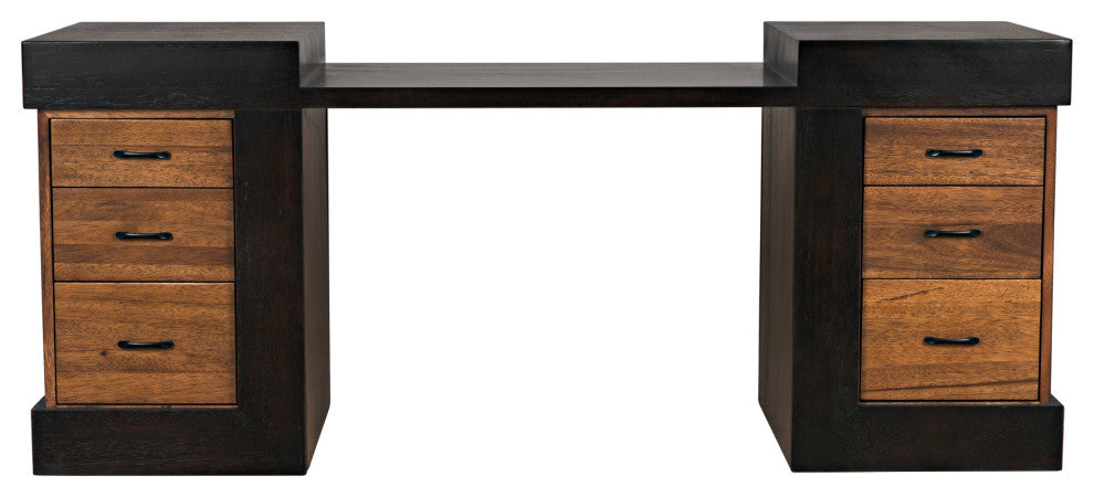 NOIR Furniture - Bentley Desk in Dark/Ebony Walnut - GDES194EBDW