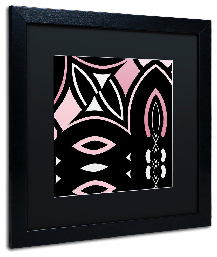 Color Bakery 'Daring Deco IV' Art, Black Frame, Black Matte, 16"x16"