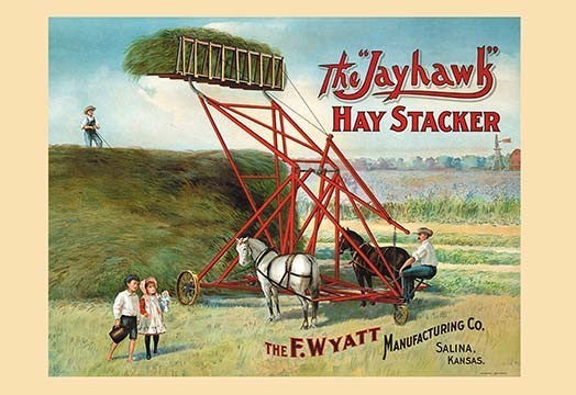 The Jayhawk Hay Stacker - Gallery Wrapped Canvas Art 28" x 42"