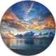 Exotic Colorful Maldives Seashore, Seascape Round Metal Wall Art, 23"