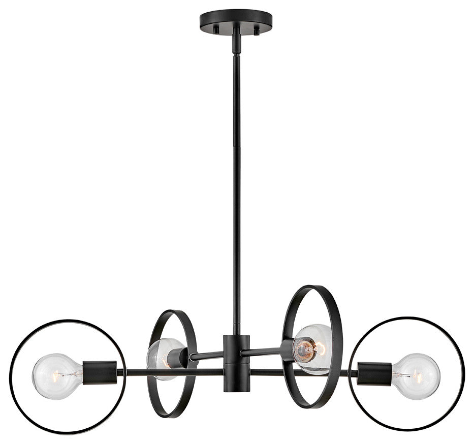 Hinkley Desi Single Tier Pendant, Black, 4 Light
