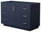 48" Single Bathroom Vanity, Dark Blue, No Countertop, No Sink, Nickel Trim