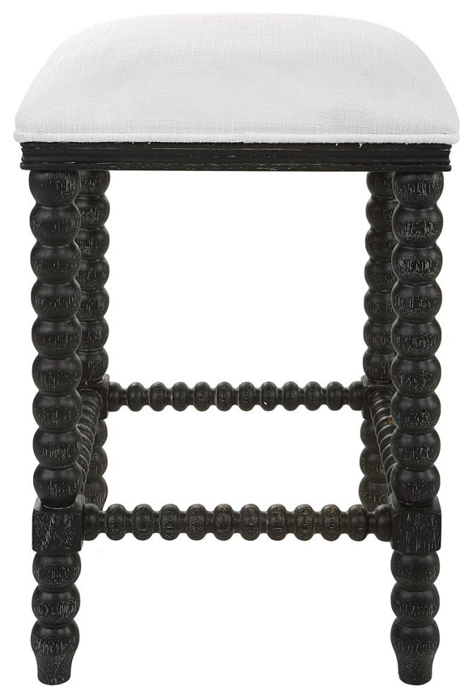 Uttermost Pryce Backless Counter Stool 23684, Black