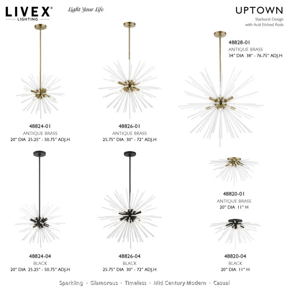 Uptown 4 Light Black Flush Mount