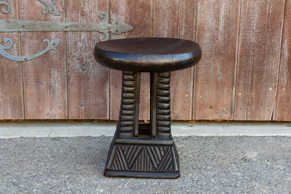 Cameroon Carved Tribal Milk Stool