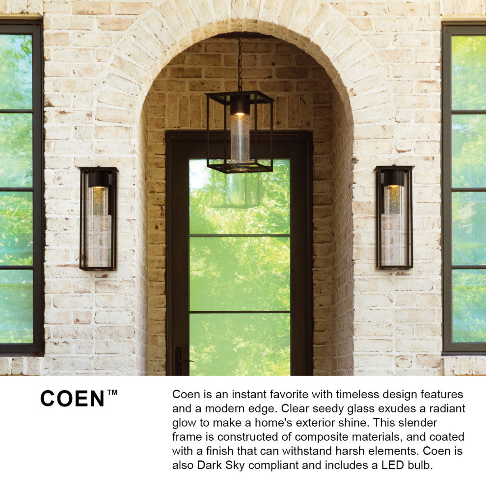 Hinkley Coen Large Wall Mount Lantern, Oil Rubbed Bronze