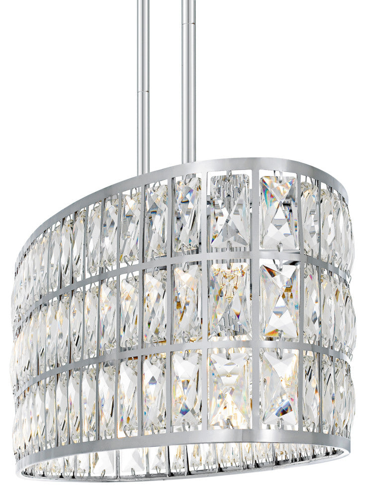 Quoizel GIB542 Gibson 5 Light 42"W Crystal Linear Chandelier - Polished Chrome