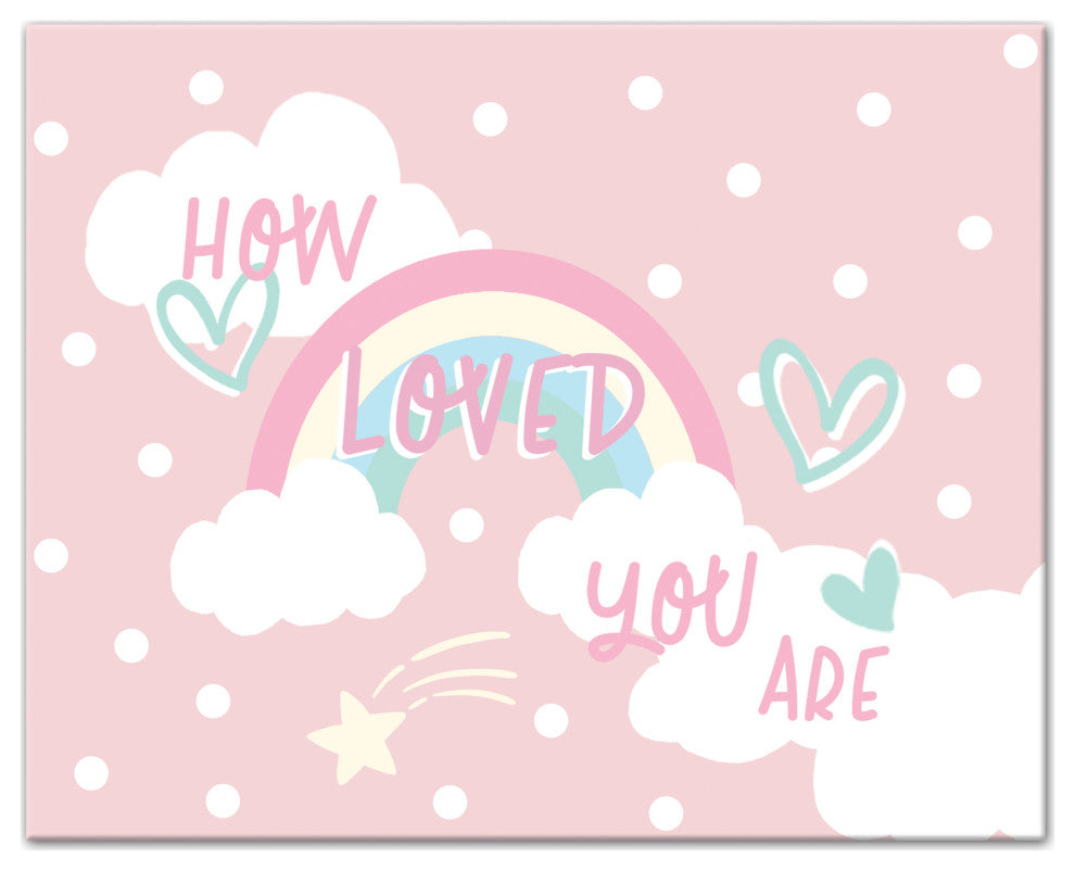 How Loved Pink Rainbow 20x16 Canvas Wall Art
