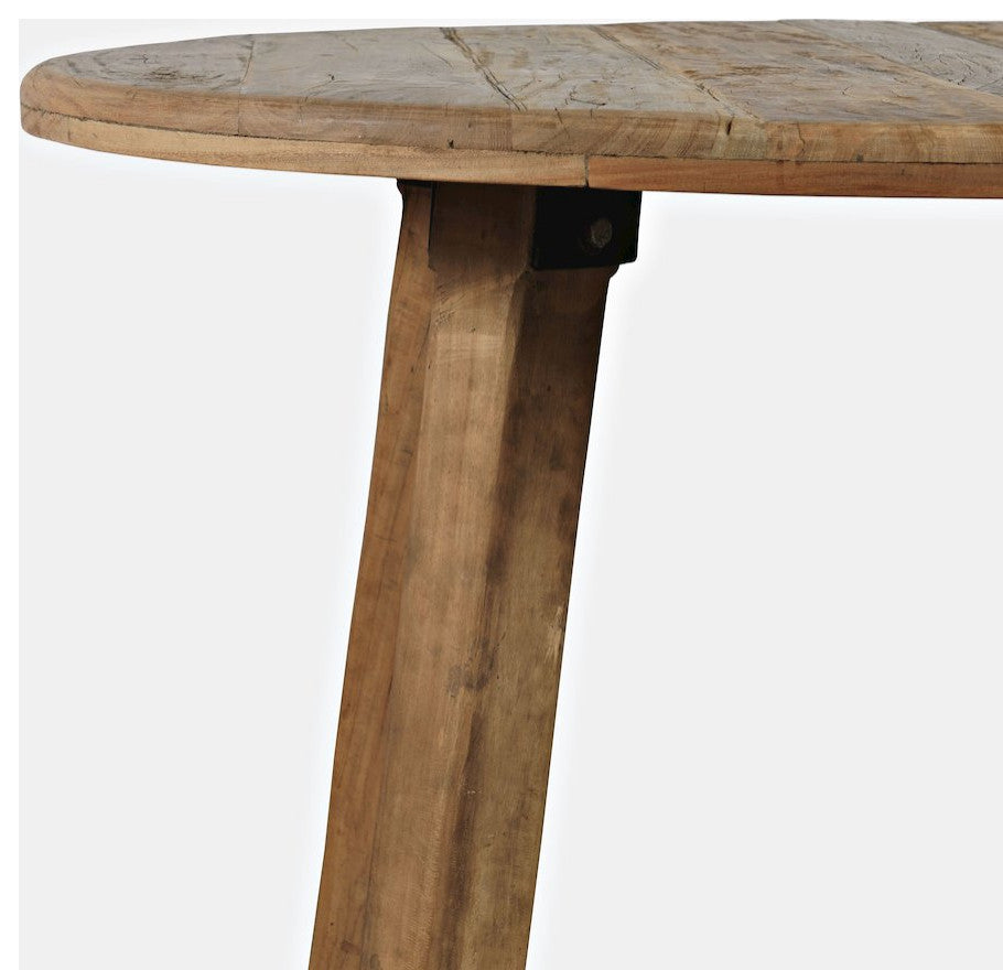 Reclamation Five Piece Round Rustic Reclaimed Solid Wood Round Dining Set