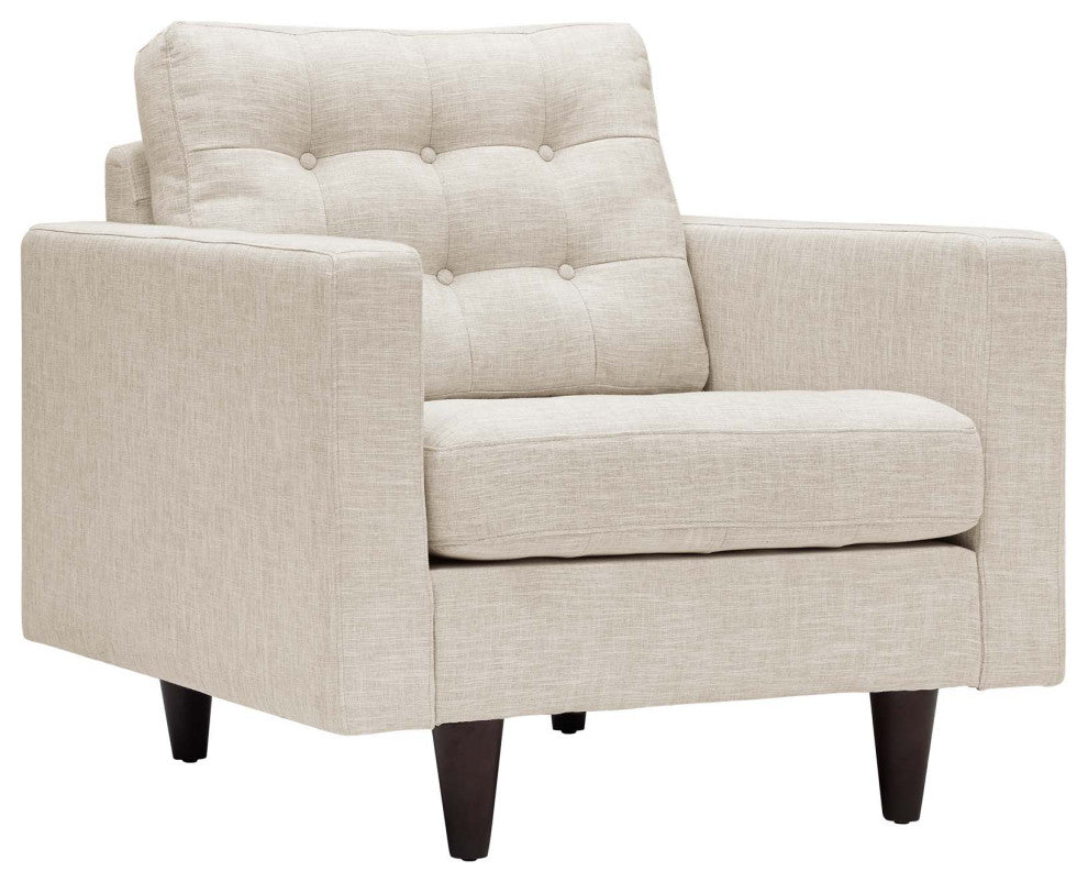 Beige Empress Upholstered Fabric Armchair