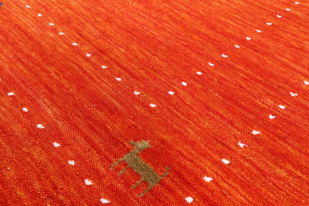 6' Square Persian Gabbeh Handmade Rug Q6980