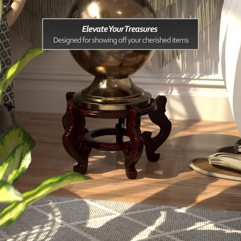 Rosewood Fishbowl Stand, Size 8.5" Base Diameter