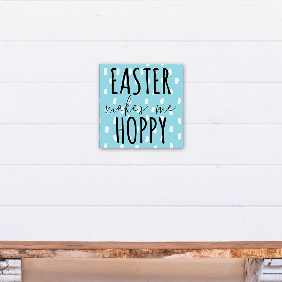 Easter Makes Me Hoppy Graphic Art Print on Canvas