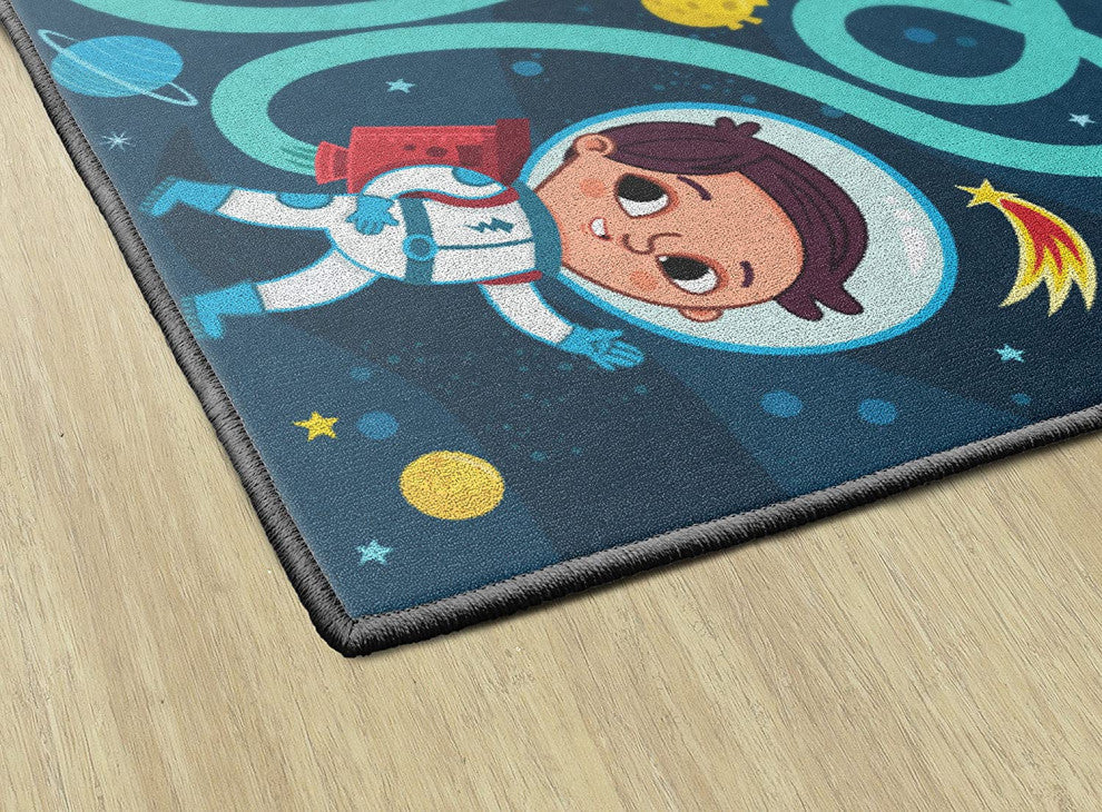 Flagship Carpets CE490-22W 4x6 Space Maze Rectangular Rug