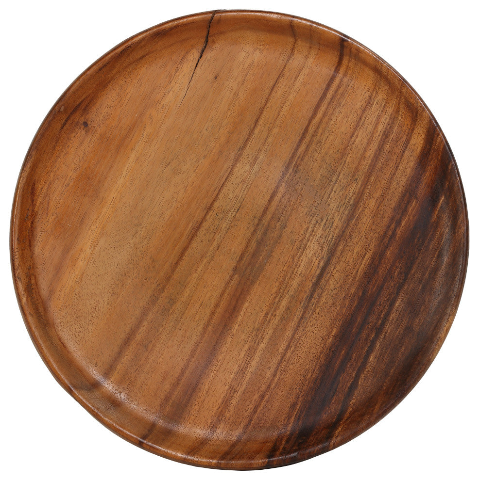 Bare Decor Ezma Solid Teak Decorative Bowl, Hand Made, 15.5" Round