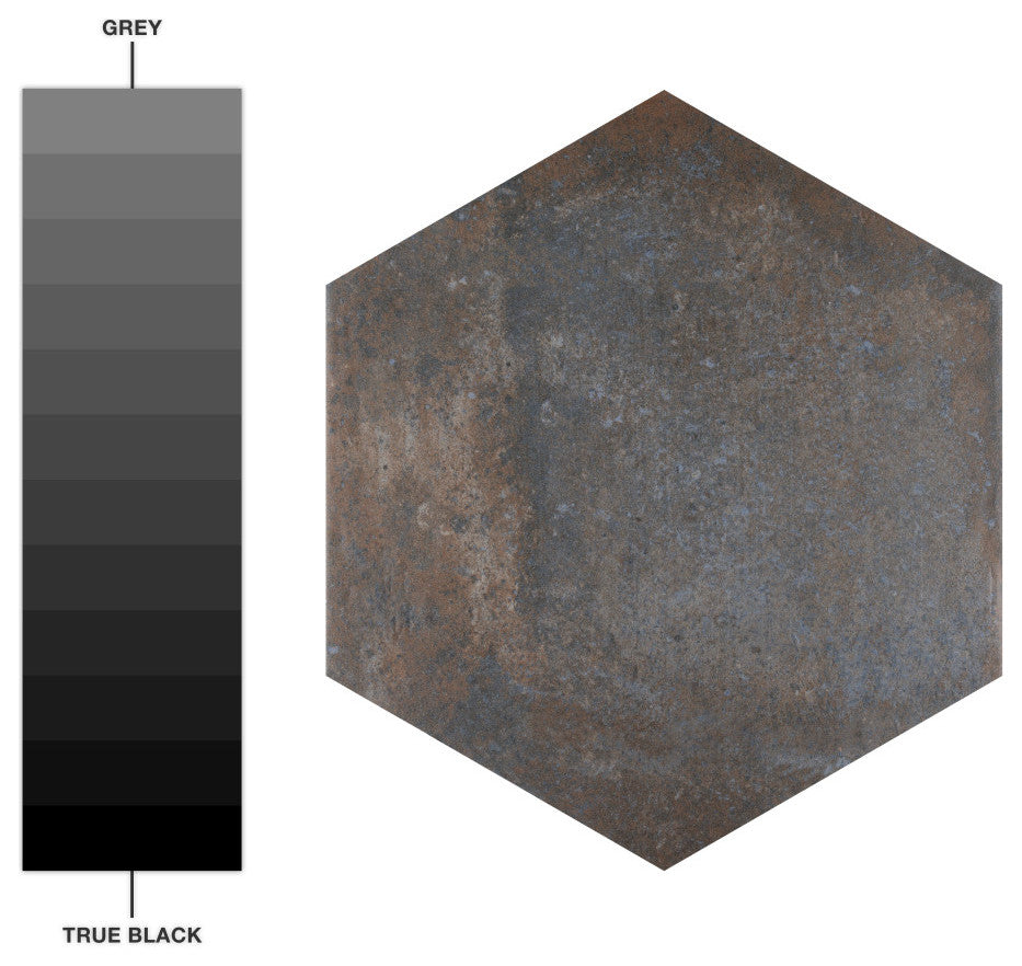 Boston Ferro Hex Ombra Porcelain Floor and Wall Tile
